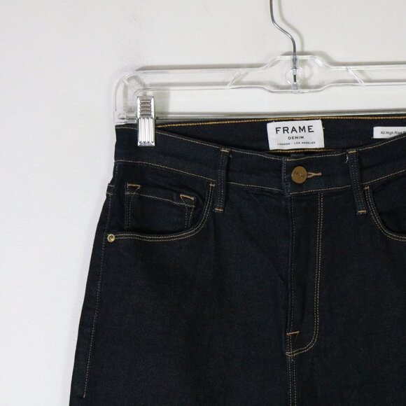 Frame Denim Ali High Rise Skinny Jeans Women 26 Dark Wash Blue High Rise Stretch - Picture 3 of 8
